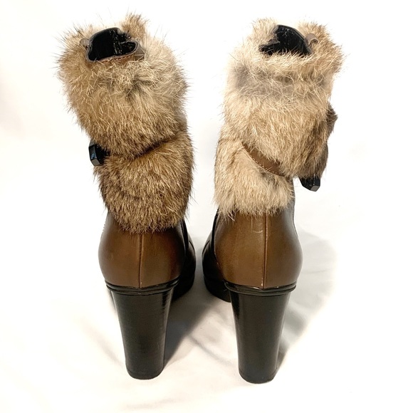 Aquatalia Pop Canyon Calf Leather Bootie with Fur - Picture 4 of 6